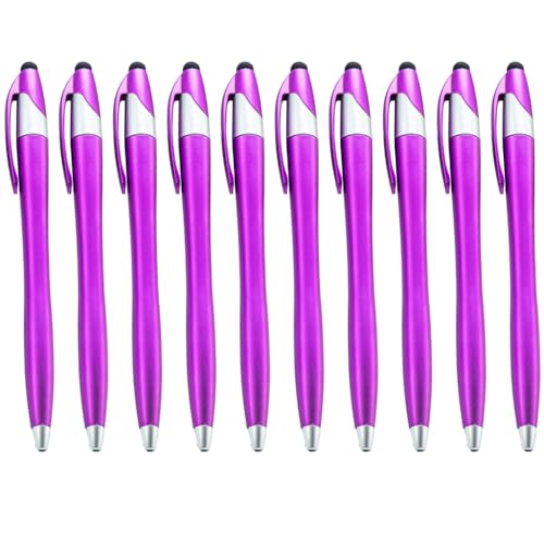 FUKAJOMFEN 10 Stück 2-in-1 einziehbarer Kugelschreiber, multifunktionaler Kugelschreiber, schnell trocknend, reibungsloses Schreiben von FUKAJOMFEN