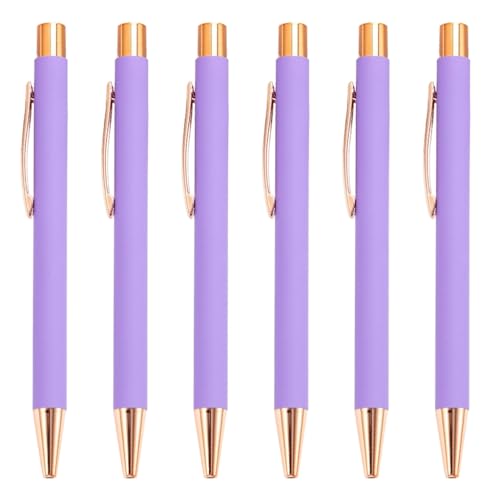 FUKAJOMFEN 6 x Kugelschreiber, einziehbar, 1,0 mm, Journaling-Stift, Tintenroller für Schule, Büro, Arbeit von FUKAJOMFEN