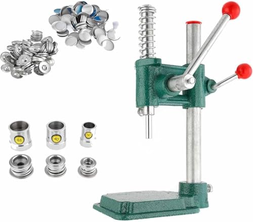 FUMBJFKT Knopfmacher, handgefertigte Stoffabdeckung, Knopfmaschine mit 3 Formen (Durchmesser 18, 25, 30 mm) und 300 Stück Knöpfe, handgefertigte Stoffbezogene Knopfmaschine, DIY-Werkzeug von FUMBJFKT