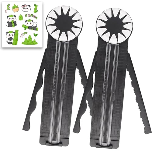 Kantenschneider für Papierarbeiten, 12-in-1-Papierschneider, Kantenschneider für Papierarbeiten, Kantenschneider für Papier, multifunktionale Papierschneidemaschine mit Maßangaben (Black,2PC) von FUMIOS