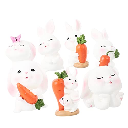 FUNNETOYU 7Stücke Teiliges Kaninchen Realistische Harz Hasenfiguren für Mikroschmuck Deko für Garten und Niedliche Osterdekoration für Sammler FUNNETOYU 7Stücke Teiliges Kaninchen Realistische Harz Hasenfiguren für Mikroschmuck Deko für Garten und Niedliche Osterdekoration für Sammler von FUNNETOYU