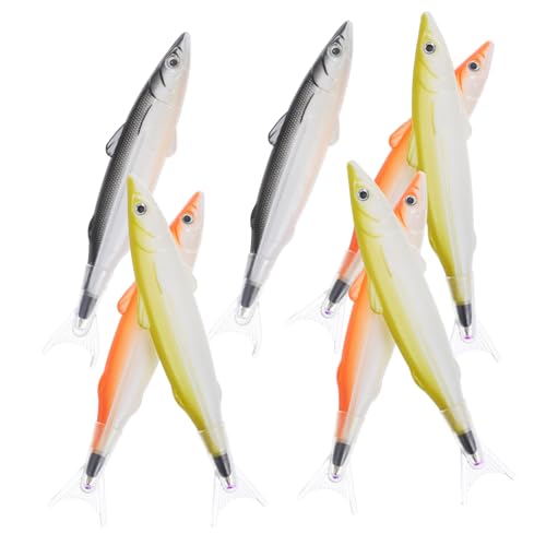 FUNNETOYU 8 Stück Kugelschreiber Zappeln Fischform Punkt Stifte Fisch Schreiben Einziehbarer Füllfederhalter Schreibwaren-formwechselstifte Brunnenfisch-design Forelle Lockt von FUNNETOYU