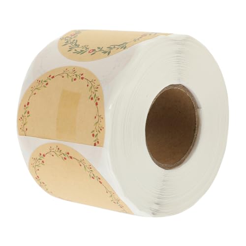 FUNOMOCYA 1 Rolle Blumenetikettenaufkleber kleine Aufkleber für Geschenkverpackungen selbstklebender Geschenkverpackungsaufkleber geschenktüten deko Aufkleber für Papierumschläge Kraftpapier von FUNOMOCYA