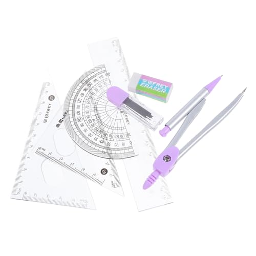 FUNOMOCYA 1 Set Geometrie Set Kompass Winkelmesser Lineal Radiergummi Für Schüler Mathematik Projekte Schulbedarf Dreieck Lineal Winkelmesser Set von FUNOMOCYA