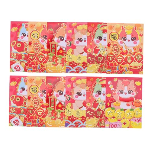 FUNOMOCYA 120 Stück Chinesische Rote Umschläge Pferdejahr mit Cartoon Taschen für Frühlingsfest Geburtstag Hochzeit Traditionell und Modern Gestaltet Vielseitig Einsetzbar FUNOMOCYA 120 Stück Chinesische Rote Umschläge Pferdejahr mit Cartoon Taschen für Frühlingsfest Geburtstag Hochzeit Traditionell und Modern Gestaltet Vielseitig Einsetzbar von FUNOMOCYA