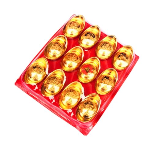 FUNOMOCYA 12St Simulation Kleiner Barren büro Dekoration Office Decoration Goldfarbe Exquisites Dekor goldene Barrendekoration kreatives Dekor dekorativer aus Kunststoff Plastik von FUNOMOCYA