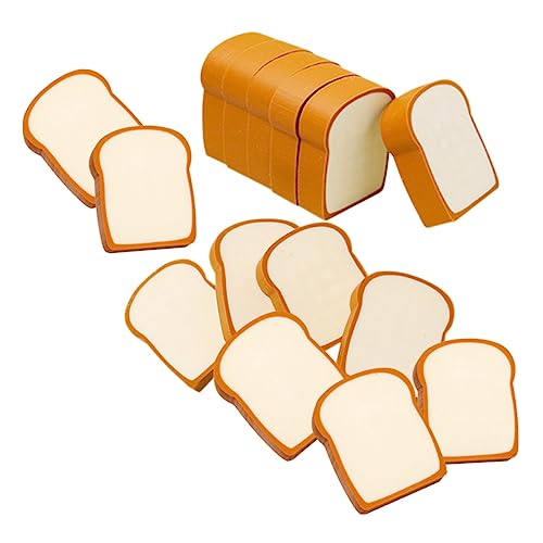 FUNOMOCYA 16 Stück Toastbrot Radiergummi Toast Radiergummi Brot Radiergummi Tragbare Zeichen Radiergummis Tragbare Toast Modell Radiergummis Cartoon Radiergummis von FUNOMOCYA