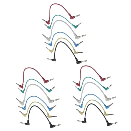 FUNOMOCYA 18 Stk Ellenbogen-Patchkabel gitarrenzubehör Ersatzkabel für Gitarreneffekte Effektpedalkabel für Instrumente 6,35 Gitarren-Patchkabel stoßverbinder rechtwinkliges Patchkabel von FUNOMOCYA