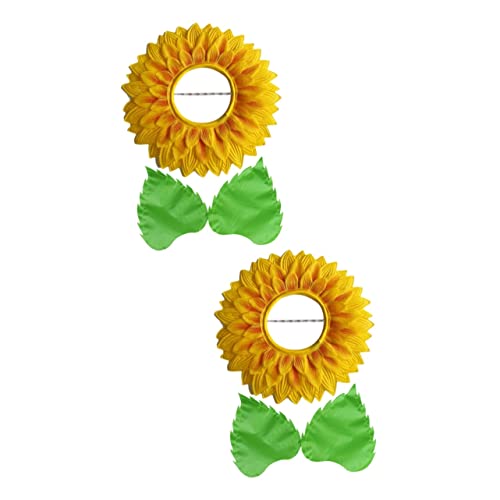 FUNOMOCYA 2 Sätze Kopfschmuck Aus Sonnenblumen Kopfbedeckung Tanzpartyhut Cosplay-Sonnenblume Sonnenblumenkostüm Für Kinder Sonnenkostüm Für Kinder Sonnenblumenhut-Requisite Seidentuch von FUNOMOCYA