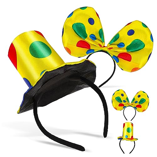 FUNOMOCYA 2 Sets Clownhut Clownbogen Clownhut Requisiten Zirkuskostüm Requisiten Cosplay Clownhut Clownzubehör Clownkostüm Clown Requisiten Clown Stirnband Clown Performance von FUNOMOCYA