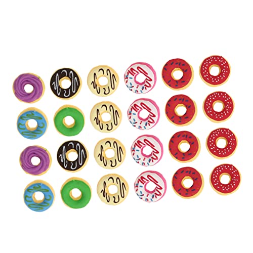 FUNOMOCYA 24St Gummiband Schreibtischspielzeug Gummis für Kinder Mini-Dekor radiergummi kinder erasers for Kinderspielzeug Mini-Donut aus Kunststoff schöne Pupillen-Radiergummis Plastik von FUNOMOCYA