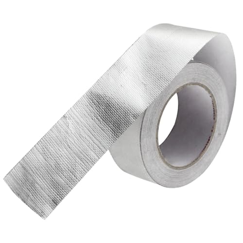 FUNOMOCYA 25 m Aluminiumfolie Hitzeschutzband Für Abgasrohre Hochtemperaturbeständig Selbstklebend Silbernes Klebeband Für Auto Und Ideal Für Thermische Isolierung Und von FUNOMOCYA