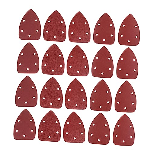 FUNOMOCYA 25St Schleifpapier beflocken oszillierendes Schleifpad dreieckiges Schleifpapier mit Löchern 5-Loch-Schleifscheiben Schleifpapier mit dreieckiger Rückseite rot von FUNOMOCYA