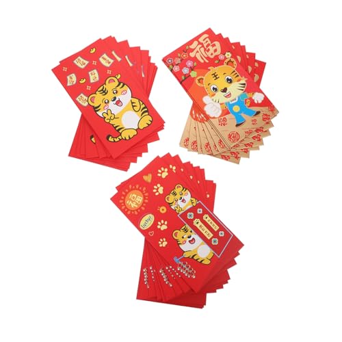 FUNOMOCYA 30 Stück 2022 Japanischer Tiger roter Umschlag Papiertüten für das neue Jahr Frühlingsfest Geldpaket chinese new year chinesisch neujahr rote umschläge für das neue jahr Geldsäcke von FUNOMOCYA