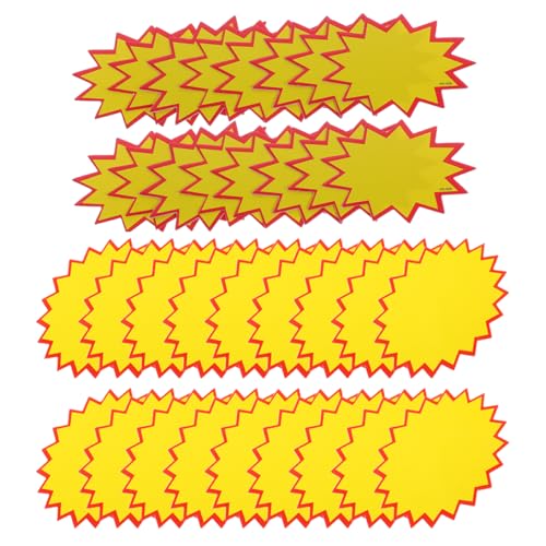 FUNOMOCYA 300 Stück Geplatzte Schilder, Garagenverkaufszubehör, Schilder, Hofschilder, Blanko, Sternförmig, Einzelhandelsverkaufsetiketten, Geplatzte Papierschilder Für Partygeschenke Im von FUNOMOCYA