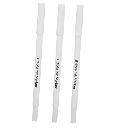 FUNOMOCYA 3St Backen pigmentierung stift Eier-Schreibstift backen bleistifte Backstift zuckerstangen zuckersticks Essbarer Tintenmarker essbare Stifte zum Dekorieren von Keksen Plastik Weiß von FUNOMOCYA