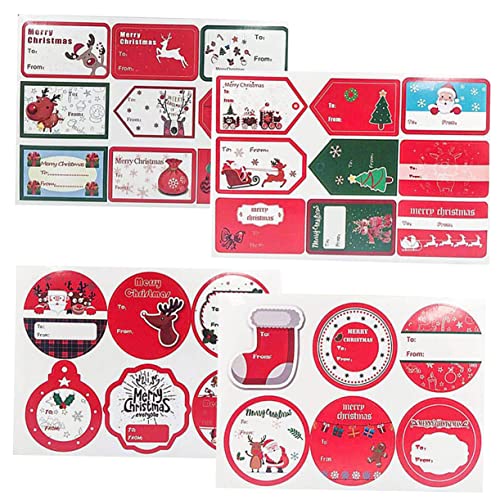 FUNOMOCYA 4 Stück Weihnachtliche Geschenkaufkleber Selbstklebende Etiketten Für Kreative Abziehbilder Für Fotoalben Und Weihnachtsdesign Bunten Farben von FUNOMOCYA