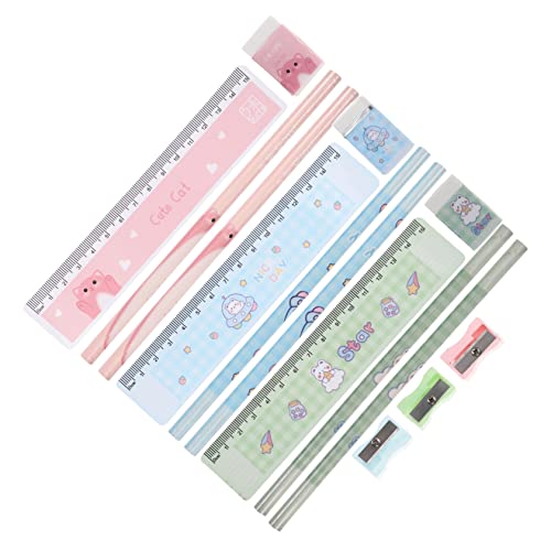 FUNOMOCYA 6 Sätze Bleistift-set Bleistiftspitzer Vier Bleistifte Anspitzer Manuelle Schreibwaren Manuelle Radiergummis Schreibwaren Für Handheld-briefpapier Schulbriefpapier Metall von FUNOMOCYA