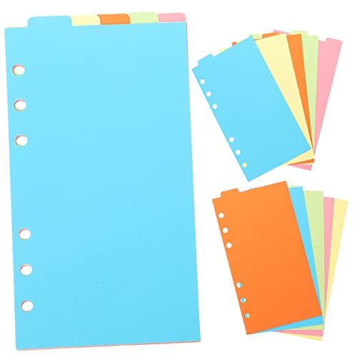 FUNOMOCYA 6 Sätze Index-trennseite Schulmappenteiler Organizer Binder Teiler Langlebige Karteikarten Teiler Binder Farbige Heftklammern Bunte Bindeklammern Indexteiler Papier Colorful von FUNOMOCYA