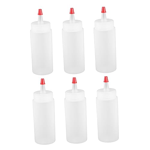 FUNOMOCYA 6st Leimflasche Spritzflaschen Für Flüssigkeiten Kapazität Spender Messkolben Leere Farbtuben Kleine Quetschflaschen Flaschen Mit Quetschverschluss Holzleim Flasche Trinkflasche von FUNOMOCYA