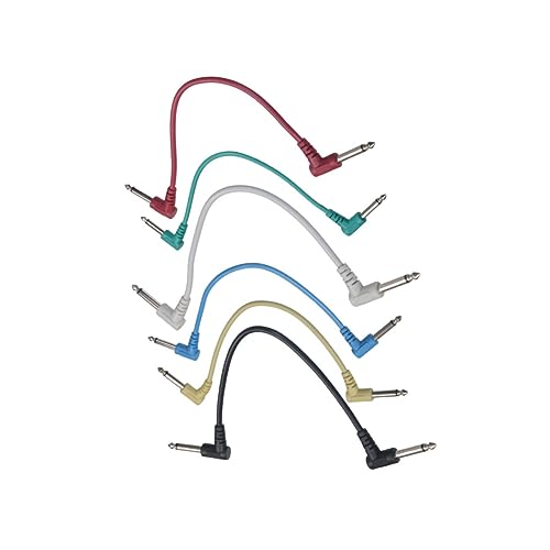 FUNOMOCYA 6st Netzteil Rechtwinkliges Patchkabel Gitarreneffektkabel E-gitarren-effekte Patchkabel Gitarre 6,35 Gitarren-patchkabel Kabel Für Gitarren-effektpedale Ellenbogen-patchkabel von FUNOMOCYA