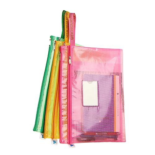 FUNOMOCYA 7 Teiliges Set Transparente Reißverschluss Ordner Taschen A4 Mesh Aufbewahrungstaschen Für Büro Und Schule Praktische Dokumentenhalter Für Schreibwaren Und Unterlagen Farbe von FUNOMOCYA