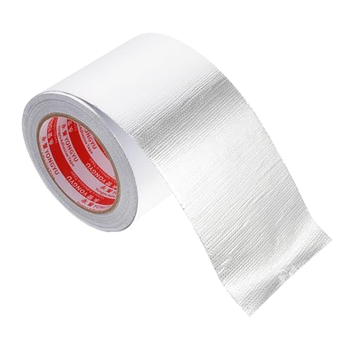 FUNOMOCYA Aluminiumfolie Glasfaser Klebeband 100mm x Hitzebeständig Selbstklebend Ideal Für Rohrleitungsreparaturen Foil Sealing Tape Robustes Reparaturband Für Verschiedene von FUNOMOCYA