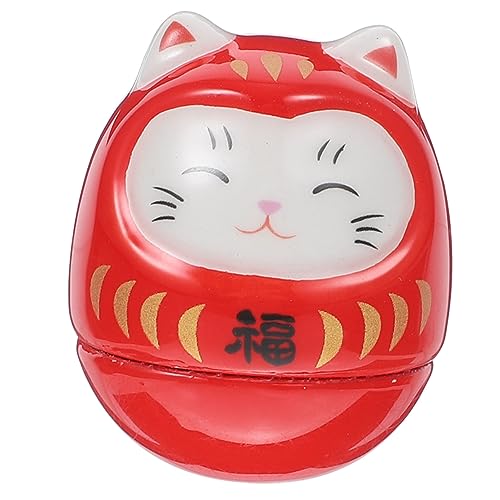 FUNOMOCYA Entzückende Tumbler Statue Keramik Glück Katze Desktop japanischen Stil von FUNOMOCYA