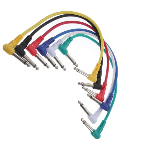 FUNOMOCYA Gitarren Effekt Kabel 30cm Winkel Stecker Patchkabel Für E Gitarre Und E Bass Audio Verbindung Mischfarben von FUNOMOCYA