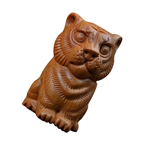 FUNOMOCYA Sternzeichen Tiger Ornament Autodekorationen Miniaturen Tiere in Tierform Miniaturfiguren bürodeko büro Dekoration gutl kreative Tierdekoration Tigerschmuck aus Holz Thuja von FUNOMOCYA