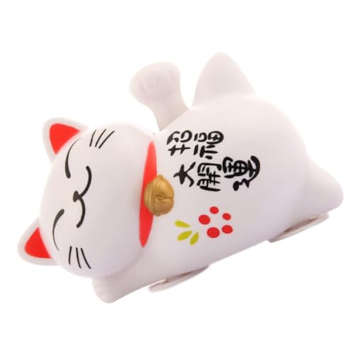 FUNOMOCYA dekorative Katze katzenförmiges Dekor Maneki-Skulptur kleine Katzenfiguren speichern heizlùfter offic Ornament Wohnkultur Auto Katze Dekor einladende Katzenverzierung Solarchip von FUNOMOCYA