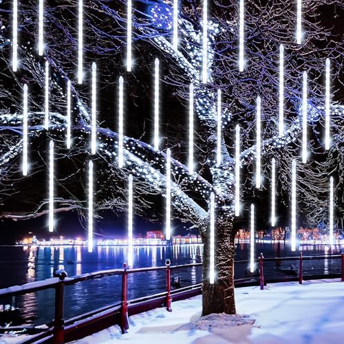 FUNPENY Meteorschauer Regen Lichter, 864 LED Weihnachtsbeleuchtung Eiszapfen Schnee Fallende Weihnachtslichter Outdoor Regentropfen Lichter Weihnachtsbaum Urlaub Weihnachten Thanksgiving Dekoration, von FUNPENY