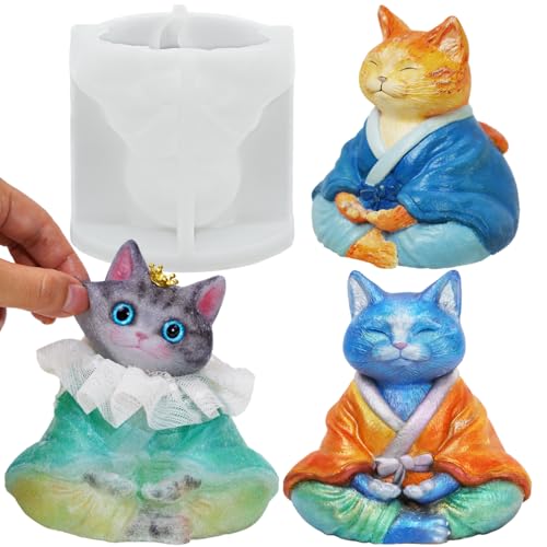 3D Groß Katze Silikonform Tier Gießform für Squishy Epoxidharz Kerzen Basteln von FUNSHOWCASE