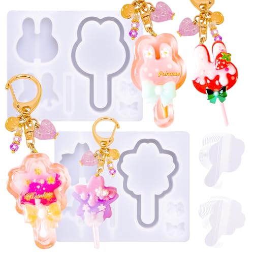 Epoxidharz Silikonformen Shaker Starter Set mit Folien Hase Kirsche Blüten von FUNSHOWCASE