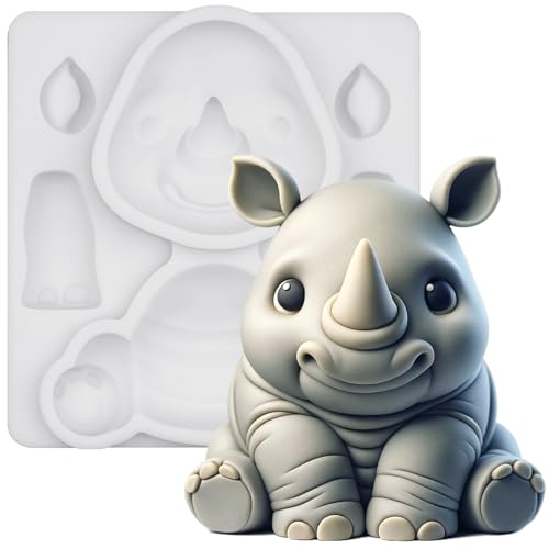 Fondant Form Silikon Nashorn Safari-Tier Kuchenaufsatz Tortendeko 7,5cm hoch von FUNSHOWCASE