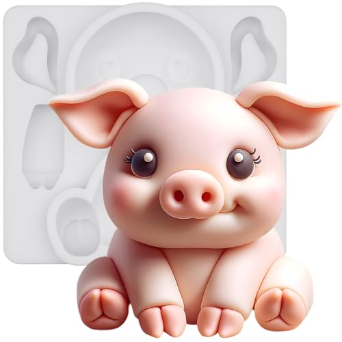 Fondant Form Silikon Schwein Bauernhof Tier Kuchenaufsatz Tortendeko 7,4cm hoch von FUNSHOWCASE