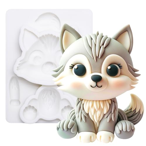 Fondant Form Silikon Wolf Woodland Tier Kuchenaufsatz Tortendeko 9cm hoch von FUNSHOWCASE