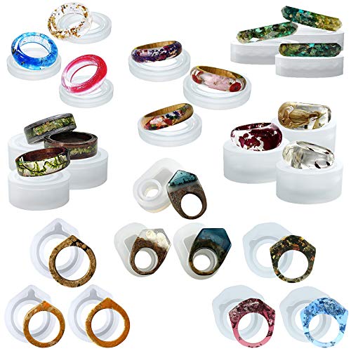 Ring Silikonformen für Epoxidharz Schmuckherstellung Halskette Anhänger Ohrringe 24er Set von FUNSHOWCASE