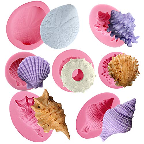 Silikonform Muschelschale Meerestier Seeigel Miesmuschel Tulpenmuscheln für Epoxidharz Fondant Tortendeko von FUNSHOWCASE