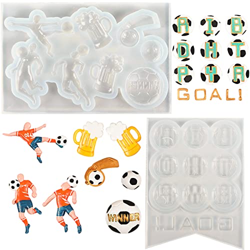 Sport Fondant Silikon Formen Set Fussball Spieler Geburtstag Cupcake Topper Kuchen Dekoration von FUNSHOWCASE