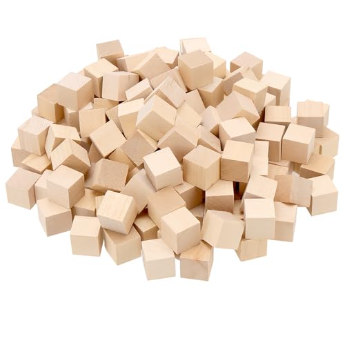 FUNSUEI 200 Stück Holzwürfel 2 x 2 x 2 cm, Holz Würfel Klein Blanko, Kleine Holz Würfel Holzblock Quadrat Holzwürfel zum Basteln für DIY Handwerk von FUNSUEI