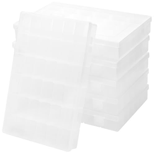 FUNSUEI 6 Stk Perlen Organizer Box, 36 Fächern Sortierboxen Transparent für Kleinteile, Einstellbar Plastik Perlen Aufbewahrungsbox Organizer Sortimentskasten Sortimentskästen, 27,5 x 17,8 x 4,5 cm von FUNSUEI