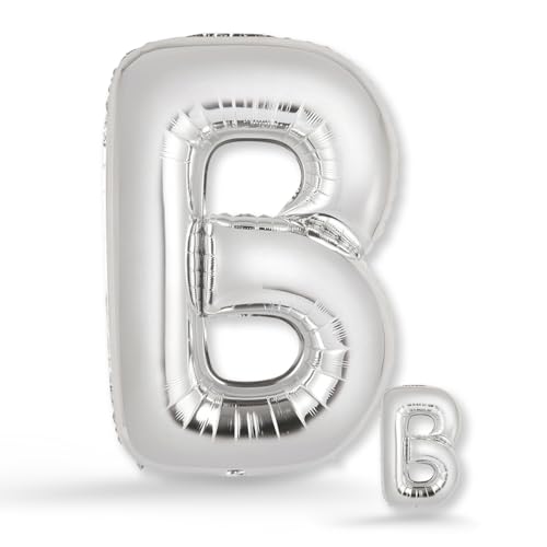 FUNXGO Folienballon Buchstabe B Silber Set - Neujahrsfeier, Elegante Dekoration, Langlebig und stabil, Perfekte Wahl für Ihre Feier - Ballon B von FUNXGO