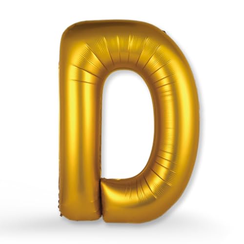 FUNXGO XXL Groß Folienballon Buchstaben D Gold -Riesen Alphabet ca. 100m - Verstärktes Material - Helium oder Luftfüllung - Perfekt für Geburtstag, Hochzeit, Party Dekoration & JGA - Ballon D Gold von FUNXGO