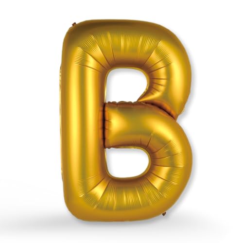 FUNXGO XXL Groß Folienballon Buchstaben B Gold -Riesen Alphabet ca. 100m - Verstärktes Material - Helium oder Luftfüllung - Perfekt für Geburtstag, Hochzeit, Party Dekoration & JGA - Ballon B Gold von FUNXGO