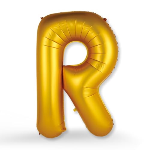 FUNXGO XXL Groß Folienballon Buchstaben R Gold -Riesen Alphabet ca. 100m - Verstärktes Material - Helium oder Luftfüllung - Perfekt für Geburtstag, Hochzeit, Party Dekoration & JGA - Ballon R Gold von FUNXGO