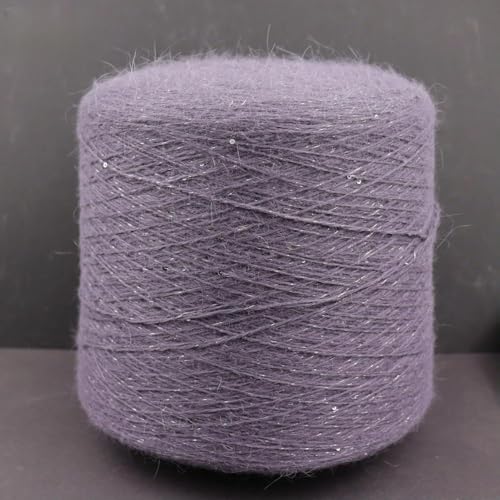 FUPOHUA Strickgarn 100g 600m Angora 2mm Pailletten Lurexgarn Kaninchenhaarwolle langes Nerzgarn Weiches Flauschiges Häkelgarn Wolle von FUPOHUA