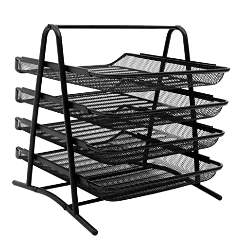 Briefablage Metall Dokumentenablage Organizer Papierablage Schreibtischablage Für A4-Dokumente 4 Schubladen Büro Tisch Organizer von FUROMG