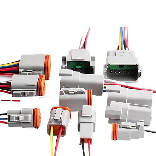 5 Sets Connector with 15cm Wiring Harness DT06-2S/DT04-2P 2P 3P 4P 6P 8P 12P Waterproof Electrical Connector(12P(Male Female)) von FURREN