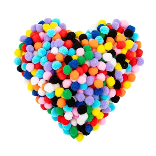 FURREN 2000 Stück Mini Pompons zum Basteln Bommeln Pompoms 1cm Filzkugeln Bunt Ponponbälle Bunt Wattebällchen bastel Pompons Klein Bastelkugeln Pom Poms für Handwerk Herstellung,Ostern, Weihnachten von FURREN